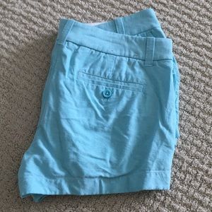 Light blue/teal Linen J Crew Shorts